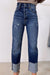 High Waist Distressed Straight Leg Jeans
