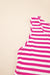 Sky Blue Stripe U Neck Maneveless Fit Fit Mini Vestido