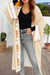 Amarillo bohemio geométrico estampado manga suelta kimono larga kimono