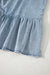 Beau Blue Bowknot Neck sin mangas con volantes Vestido de chambray