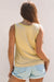 Tanilla de tanque Metallic Metallic Edge Scoop Neck