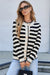 Apricot Stripe Chic Golden Button Cardigan Sweater