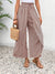 Black Bohemian Print Slit Wide Leg Smocked High Waist Pants