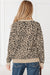 Khaki Leopard Drop Shoulder Chunky Knitted Cardigan Sweater