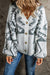 Modello geometrico grigio chiaro Cardigan di rivestimento a costini