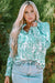 Green Paisley Stampa Smock Smock Abbattina Shirt sciolto