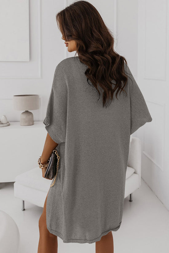 Black Dolman mezza manica in tasca lunga cardigan