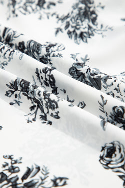 Sky Blue Boho Floral High Bruffer Maxi Skirt