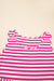 Sky Blue Stripe U Neck Maneveless Fit Fit Mini Vestido