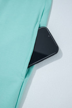 Menta verde brimele fritturato collo sciolto mini abito