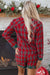 Dearlovers Red Plaid Contrast Patched Christmas Holiday Long Sleeve Shirt and Short 2pcs Pajama Set