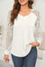 Lace Patchwork Long Raglan Sleeve Pleated Top
