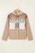 Light French Beige Aztec Quilted Patchwork Western Fashion Jacket