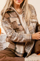 Light French Flannel Plaid Double Slap Pocket Chacket