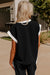 Camiseta de bolso de bloco azul marinho e calças de perna larga