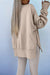 Jet Stream Solid Color Oversize Slit Sweatshirt Ribbed Leggings 2pcs Set