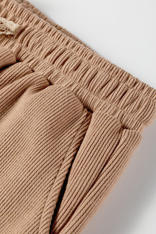 Felpa con cappuccio e pullover con coulisse in pizzo Jet Stream e pantaloni a vita alta in velluto a coste