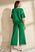 Costume 2 pièces ample avec haut à manches mi-longues et pantalon à cordon de serrage, garniture contrastée gris moyen