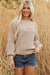 Pergamena con textura mista patchwork maglione a maniche soffice a maglia