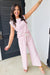 Rose Stripe Casual Wide Leg 2pcs Pants Set