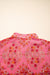 Stampa floreale rosso rosa a manica corta camicia sciolta
