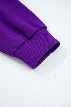 Fiery Red Varsity Contrast Banded Sleeve Shift Sweatshirt Dress