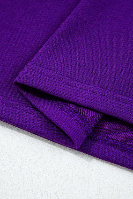 Fiery Red Varsity Contrast Banded Sleeve Shift Sweatshirt Dress