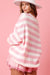 Stripe Pink Half Bottons Drop Callo maglione