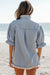Camicia da chambray con manica a soffio corta blu beau