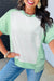 Bloque de color azul cielo Bloque de costura expuesta Camiseta Camiseta