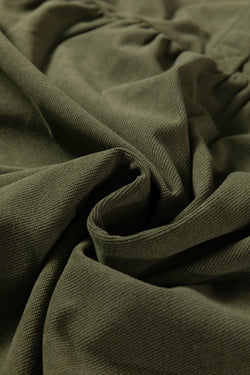 Mini abito a maniche lunghe con colletto a mezzo bottone in velluto a coste di farina d'avena