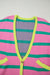Striscia rosa colorblock goccia con spalla abbottonata cardigan