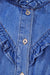 Scatto a bordo minerale blu cielo abbottonati fritti di denim