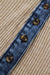 Top a maniche lunghe con polsini e colletto polo con bottoni patchwork in denim lavorato a coste beige