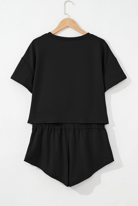 Scept di skort in vita neri da 2 pcs a 2 pezzi