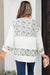 Chemisier à manches 3/4 et bouton Henley en patchwork de gaze à imprimé floral bleu ciel