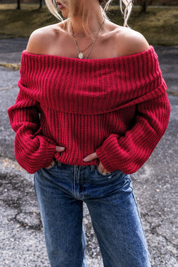 Maglione in maglia rossa da corsa