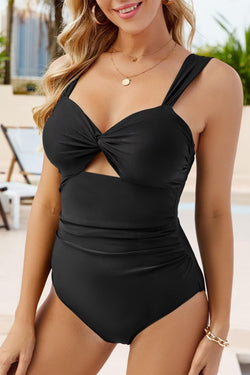 Black Tut Out Twist Out Bowknot Swimsuit senza pezzo