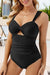Black Tut Out Twist Out Bowknot Swimsuit senza pezzo