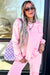 Phalaenopsis Chenille Heart Pattern Casual 2pcs Pants Set
