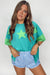 Camiseta de gran tamaño de la estrella de mezclilla de mezclilla de mezclilla aruba