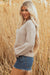 Pergamena con textura mista patchwork maglione a maniche soffice a maglia