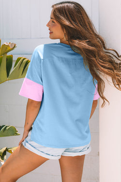 Camiseta de gran tamaño de la estrella de mezclilla de mezclilla de mezclilla aruba