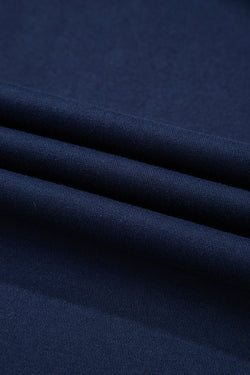 Dirty blue Varsity Striped Detail Crewneck Pullover Elastic Sweatpants 2pcs Outfit