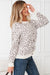 Khaki Leopard Drop Shoulder Chunky Knitted Cardigan Sweater
