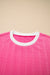 Ensemble 2 pièces de short à cordon de serrage avec bordure en bloc de couleur texturé rose vif