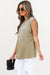 Camiseta de cuello redondo de la manga de la gorra del verdes