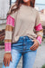 Simplesmente TAUPE colorblock exposto com costura redonda do pescoço
