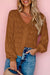 Cardigan all'uncinetto anteriore abbottonato leggero marrone