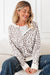 Khaki Leopard Drop Shoulder Chunky Knitted Cardigan Sweater